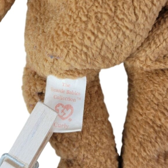 2/$15 Ty Beanie Babies Curly Bear Plush Brown 8.5" Ribbon Floppy 1993 Vintage - Picture 8 of 10